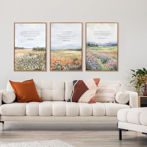 CHDITB Inspirational Bible Verse Framed Canvas Wall Art Set, Christian - Image 2