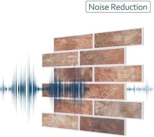 8-Pack 3D Faux Brick Acoustic Wall Panels, 11.8" x 11.8" Peel and Stick PET - Image 4