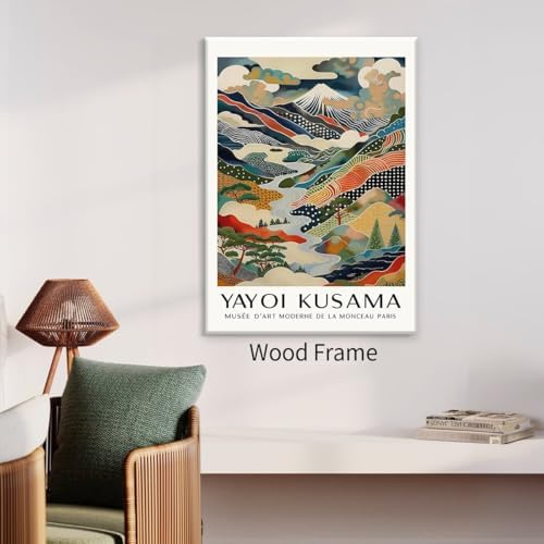 Framed Wall Art Yayoi. Kusama Posters Vintage Japanese Canvas Prints Mount Fuji - Image 4