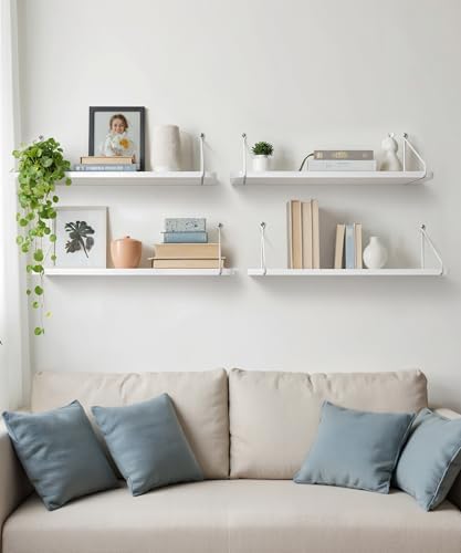 Afuly White Floating Shelves for Wall, 24in Shelf - Image 5