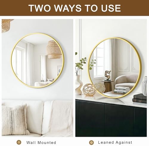 FGU Round Bathroom Mirror for Over Sink 22" Gold Circle Wall Mirror - Image 6