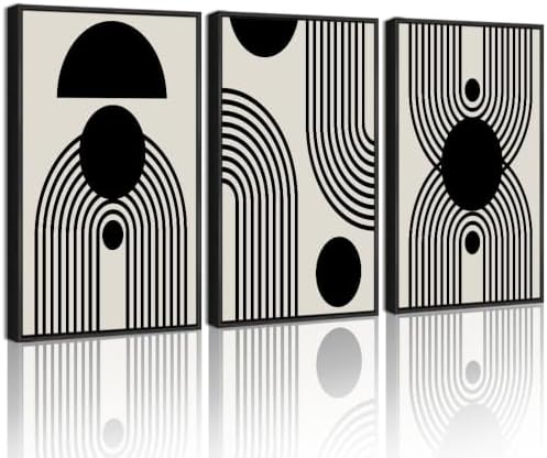 Drsoum Black and White Abstract Framed Wall Art Decor Duotone Minimal Dark by Drsoum