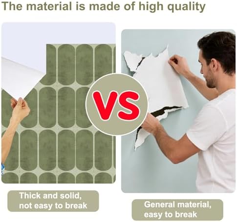 Green Nordic Style Wallpaper Wall Tile Peel and Stick Wallpaper Wall Paper Self - Image 3