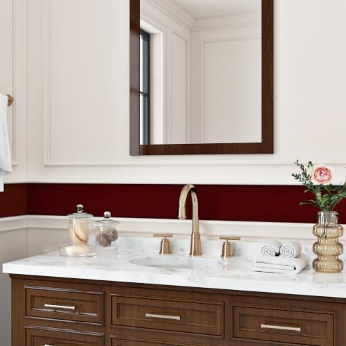 Dark Red Mirror Frame Border Velvet Fabric Wallpaper 3.94"x197" - Image 2