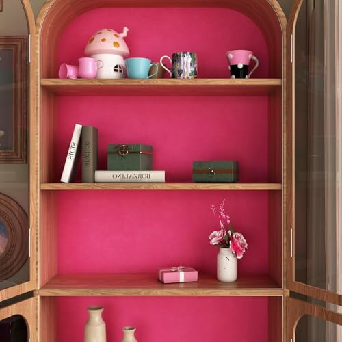 Stickyart Hot Pink Wallpaper Peel and Stick Soft Textured Velvet Wall Paper - Image 2