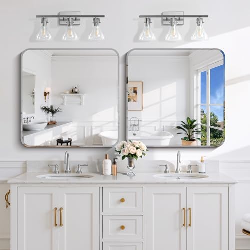 CILIBER Beveled Mirror, 30x30 Square Bathroom Mirror Rounded Corner, 3mm - Image 2