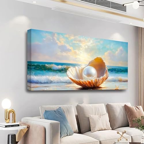 Seashells Pearls Pictures Canvas Wall Art Living Room Office Bedroom Wall Decor - Image 6