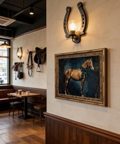 Vintage Gold Framed Wall Art Vintage Horse - Image 6