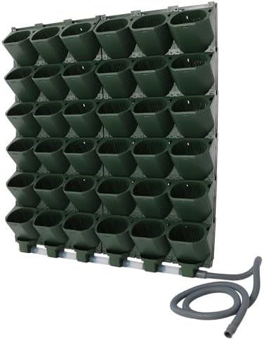 Self Watering Planters with Timer and Rain Sensor, 36-Pocket Wall Mounted by Unknown