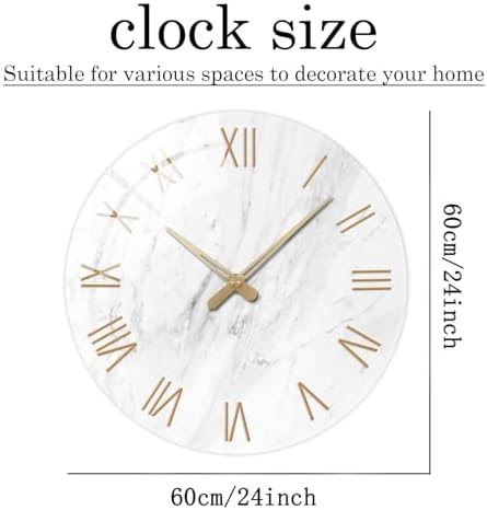 24 Inch White Glass Wall Clocks Battery Operated - Image 2