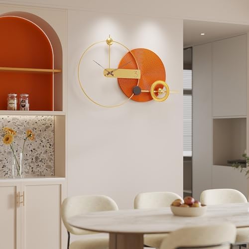 Large Modern Wall Clock, Luxury Gold Metal Wall Art Decor, Oversized Abstract - Image 6