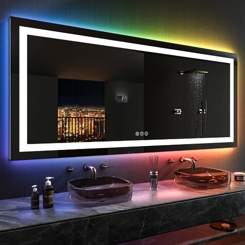 LOAAO 84"X40" RGB LED Bathroom Mirror - Image 3