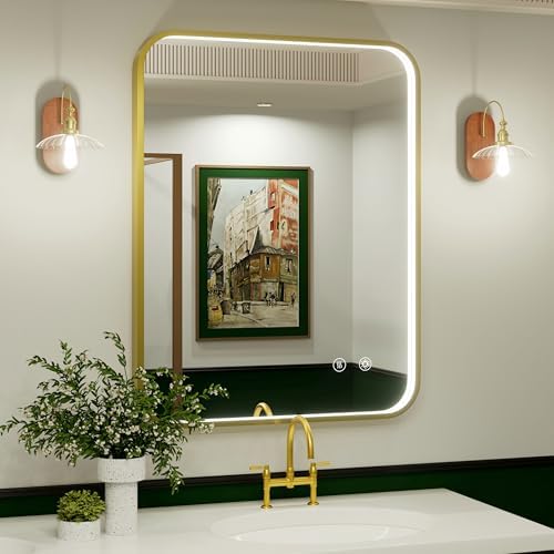 28"x36" Gold LED Bathroom Mirror by JSneijder