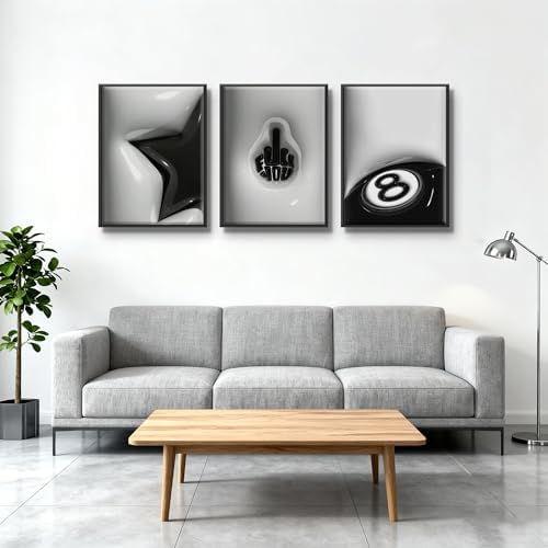 3Pcs Lucky 8 Ball Wall Art, 16x24 Inch - Image 2