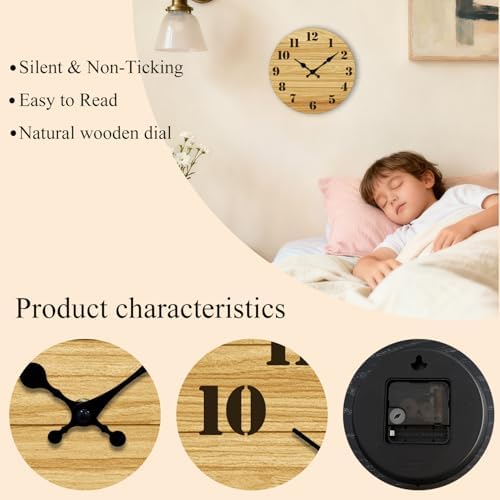 Wall Clock Modern Wall Clocks Battery Operated, Silent Non Ticking Clock - Image 2