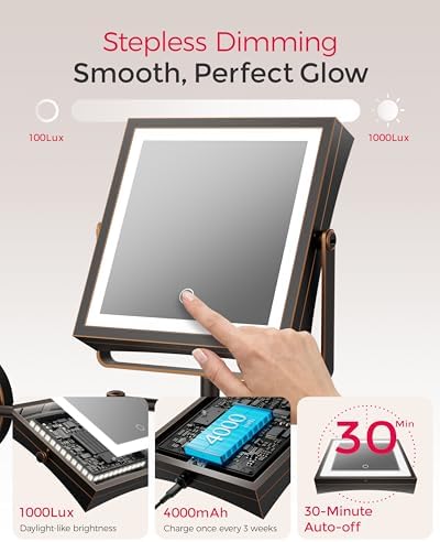 Rechargeable Wall Mounted Makeup Mirror - Image 4