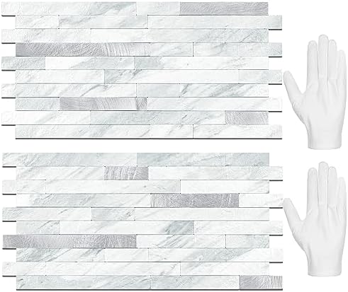 STICKGOO Peel and Stick Backsplash Tile, Volakas White by STICKGOO