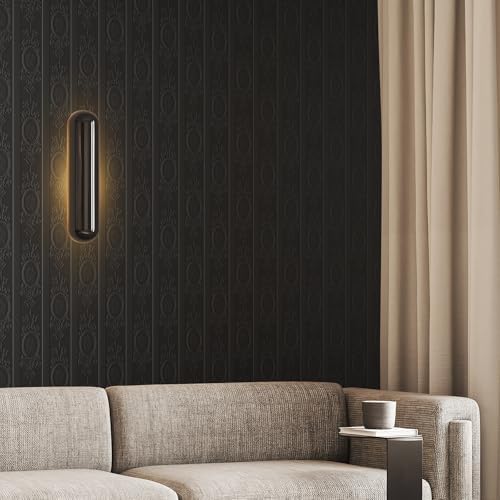 JiffDiff Black 3D Embossed Textured Peel Stick Wallpaper 17.3"x1200" - Image 2