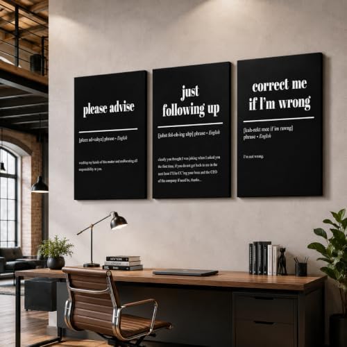 3 Piece Inspirational Canvas Wall Art, Quotes Please Advise by GUTTATYART