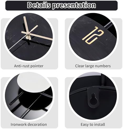 Wall Clock, Silent Quality Quartz Battery Operated - Image 3