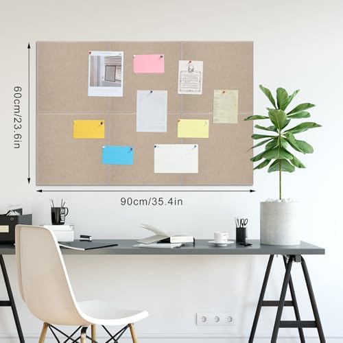 Large Cork Board 36" x 24", 6 Pack Felt Bulletin Board, Pin Boards - Image 2