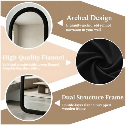Full Length Mirror 56"x20" Arch Floor Mirror - Image 5