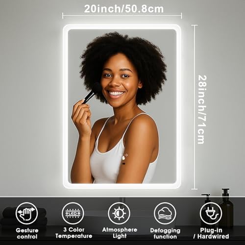 LED Bathroom Mirror, 20x28 in Vanity Mirrors - Image 2