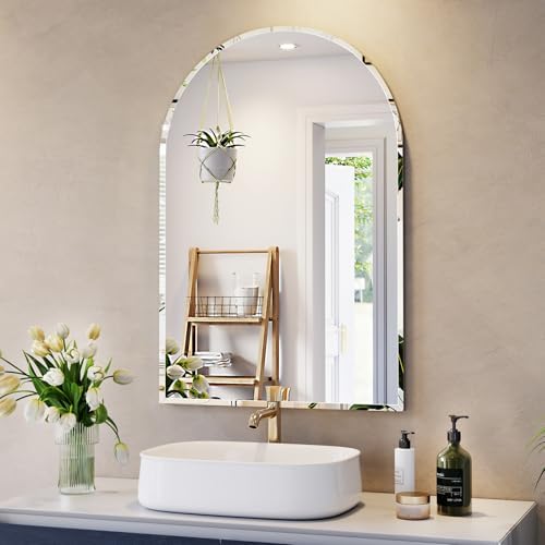 Frameless Bathroom Mirror, Arch Wall Mounted Vanity Bathroom Mirror - Image 2