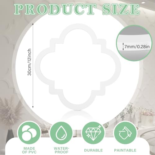 Yalikop 6 Pcs 3D 12 Inch Wall Panels Premade Wainscoting Kit, Symmetrical - Image 2