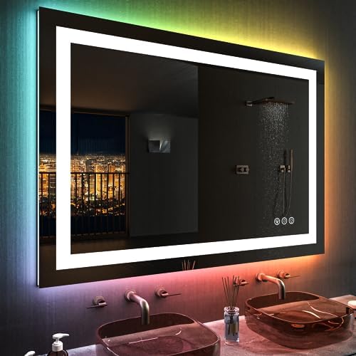 LOAAO 48"X40" RGB LED Bathroom Mirror - Image 3