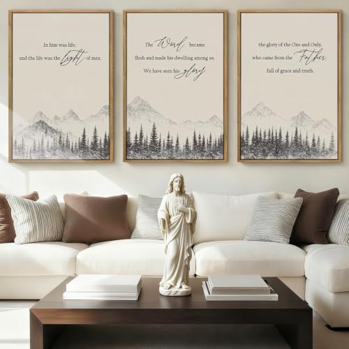 IARTTOP Extra Large Christian Bible Verse Framed Wall Art 24x36 Inch Set of 3 by IARTTOP