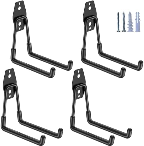 HUPBIPY Garage Hooks Heavy Duty 4 Pack, Wall Mount Ladder Hooks by HUPBIPY