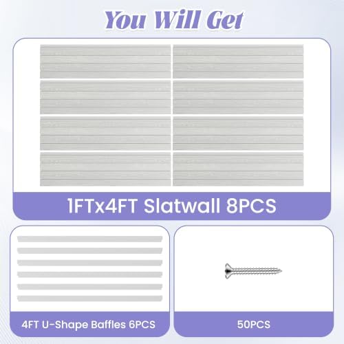 SMARTSTANDARD PVC Slatwall Panel 4x8 FT, PVC Garage Wall Organizer System - Image 6