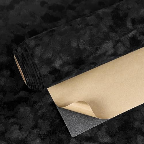 VEELIKE Black Mottled Self Adhesive Velvet Drawer Liners by VEELIKE
