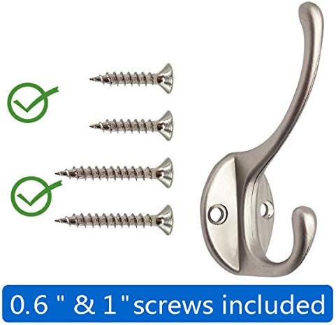 IBosins 10 Pack Silvery Double Coat Hooks Utility Hooks - Image 2
