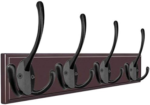 IBosins 6 Pack Black Big Heavy Duty Three Prongs Coat Hooks - Image 3