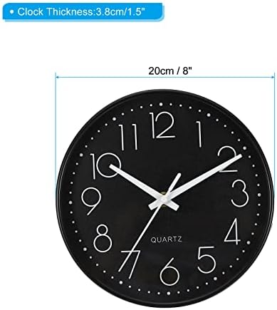 PATIKIL 8 Inch Round Wall Clock, Battery Operated Silent Non-Ticking Wall Clocks - Image 2