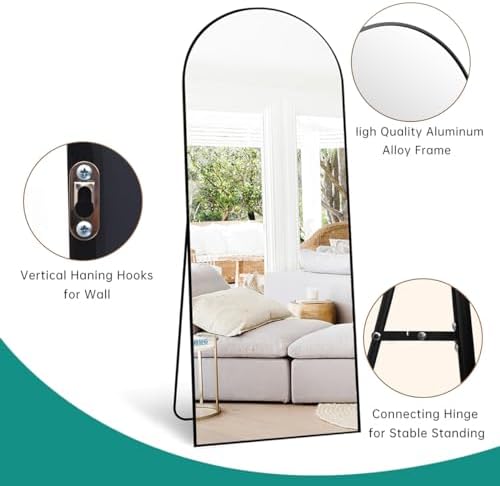 Full Length Mirror, Arched Wall Mounted Mirror, Large Full Body Mirror - Image 5