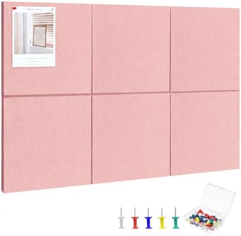 Large Cork Board 36" x 24", 6 Pack Felt Bulletin Board, Pin Boards by Thboxes