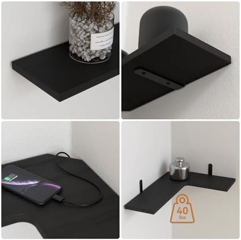 Floating Corner Shelves for Wall, Corner Wall Mounted Shelf for Home Décor - Image 5