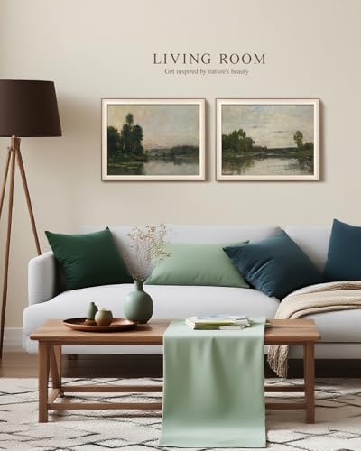 VIYYIEA Framed Vintage River Landscape Moody Wall Art Set, 16×20 Inch - Image 2