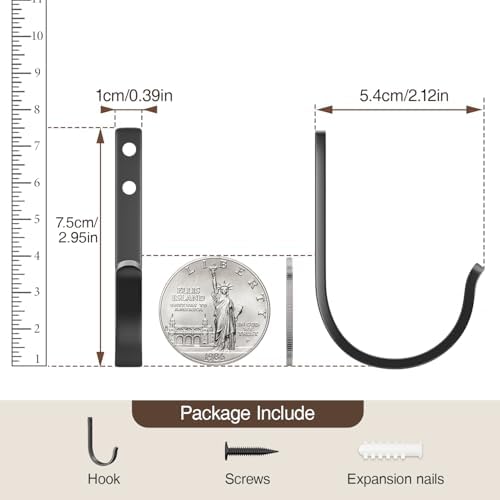 10-Pack 22LB Wall Hooks for Hanging Towel/Coat - Image 5