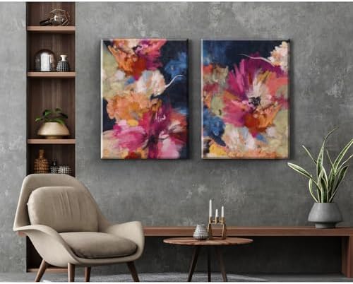 Colorful Abstract Wall Art Decor Modern Flower Canvas Wall Art Abstract Flower - Image 4