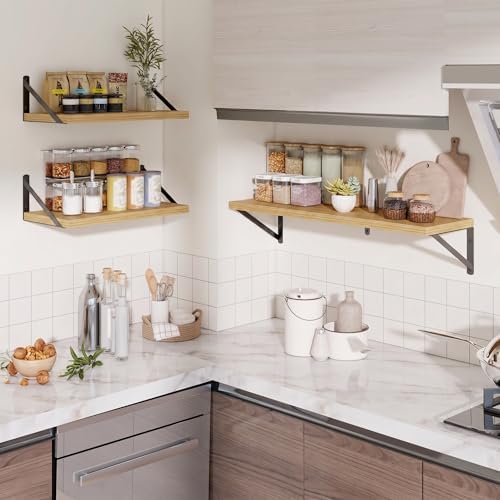 Venusmiles Deep Wall Shelves 30" W x 8" D Engineered Wood Floating Shelves - Image 2