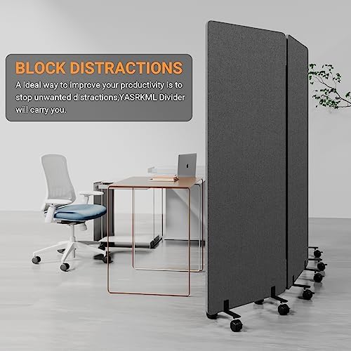 66in 3 Panel+3 Panel Soundproof Room Divider, Acoustic Office Divider - Image 3