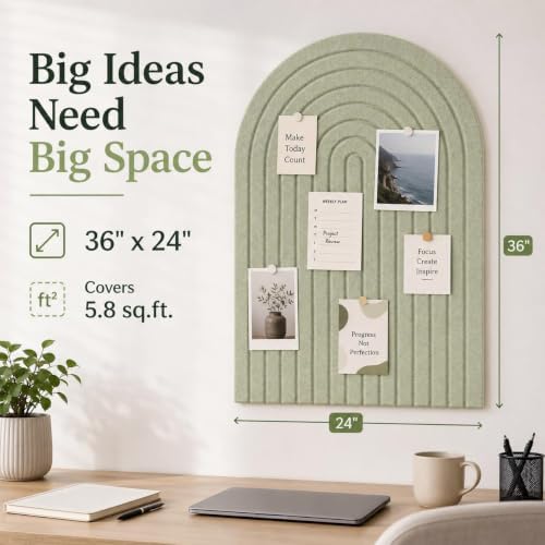 Large Arched Felt Bulletin Board, Sized 36" x 24" - Image 2