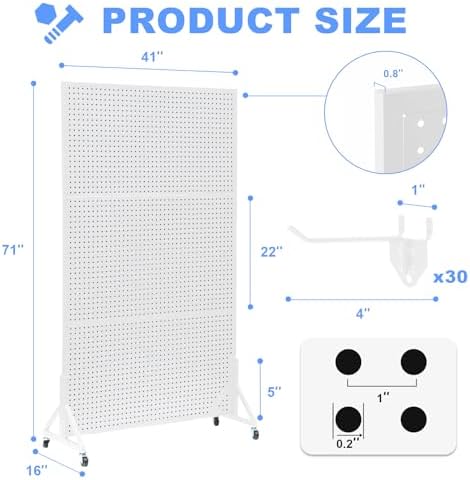 Eastern Tree Metal Pegboard Display Stand 3.5 x 6 Feet - Image 2