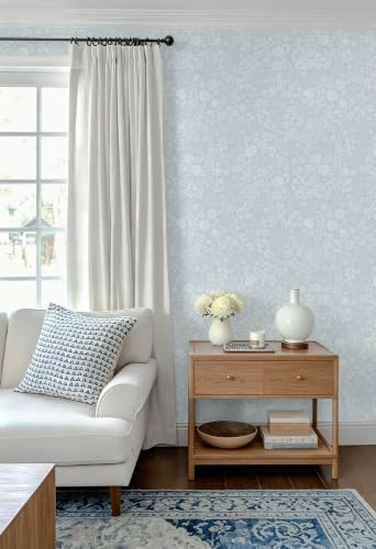 Guvana Blue and White Peel and Stick Wallpaper Floral Wallpaper Slef Adhesive - Image 3