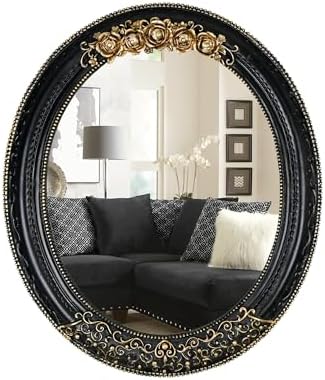 Oval 11.8x10 inch Resin Vintage Mirror by Hzxcuim