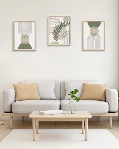 Boho Sage Green Framed Wall Art, Abstract Canvas Prints - Image 6